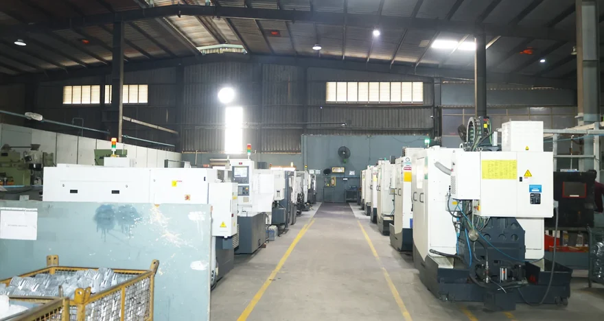 CNC machining shop floor at the Marcus plant