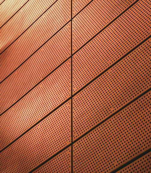 Perforated sheet formed and finished to drawing
