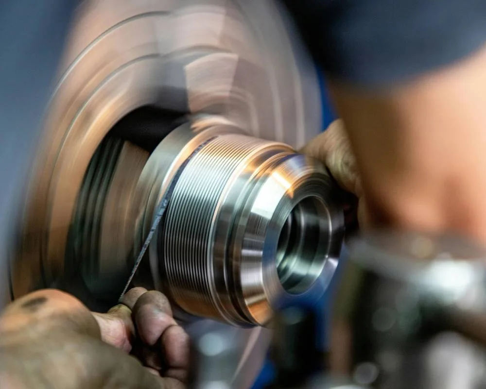 A turned part running under live tooling